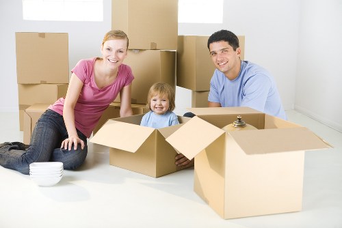 Professional house removals in Brompton with moving boxes and careful planning