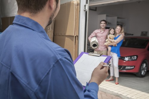 Removal team preparing a home move in Brompton on a residential street