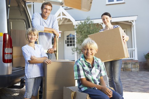 Professional movers handling a flat move in Brompton