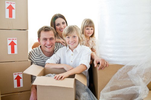 Packed student room items prepared for removals in Brompton